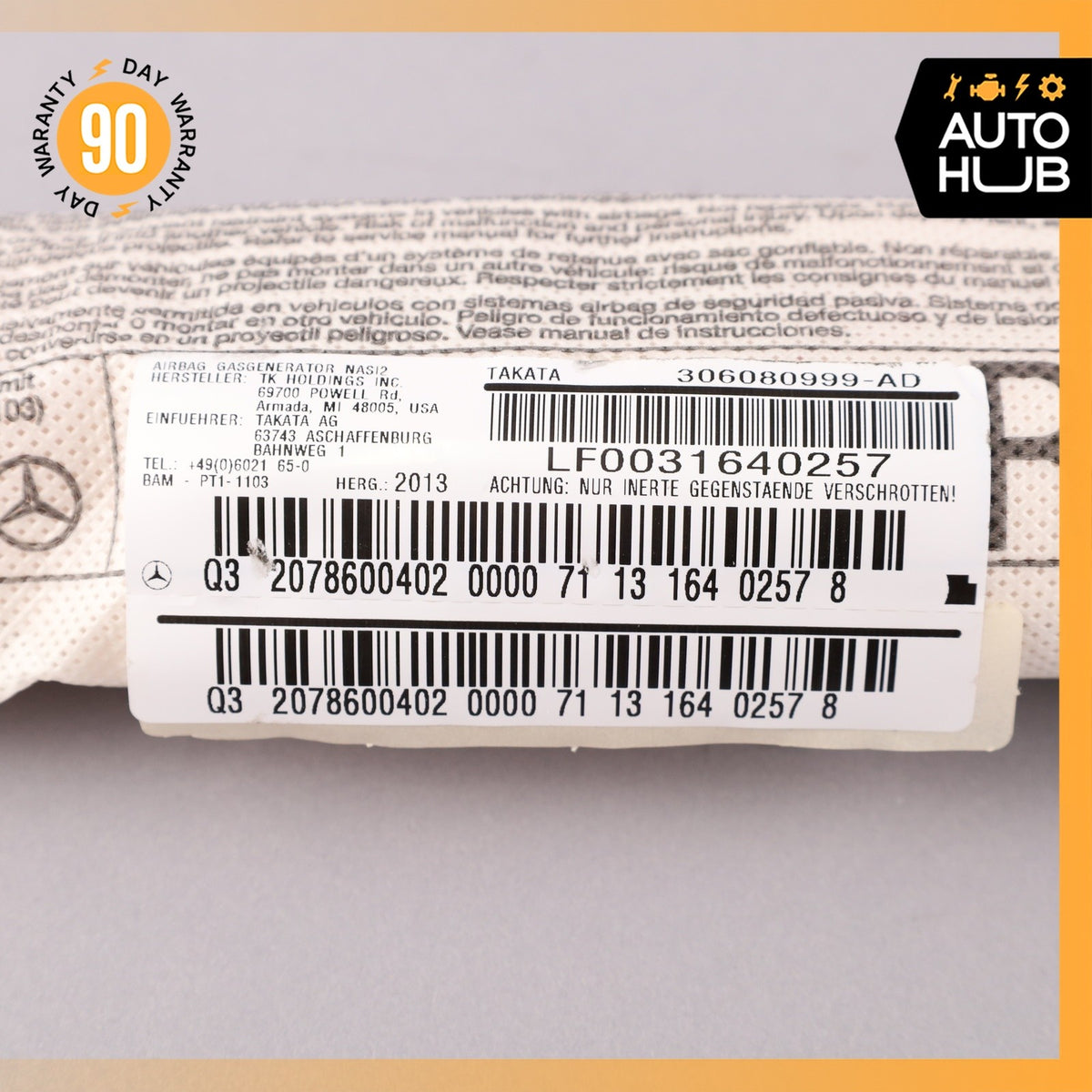 Mercedes W204 C250 E550 E350 Front Right Side Seat Airbag Air Bag OEM - photo 10