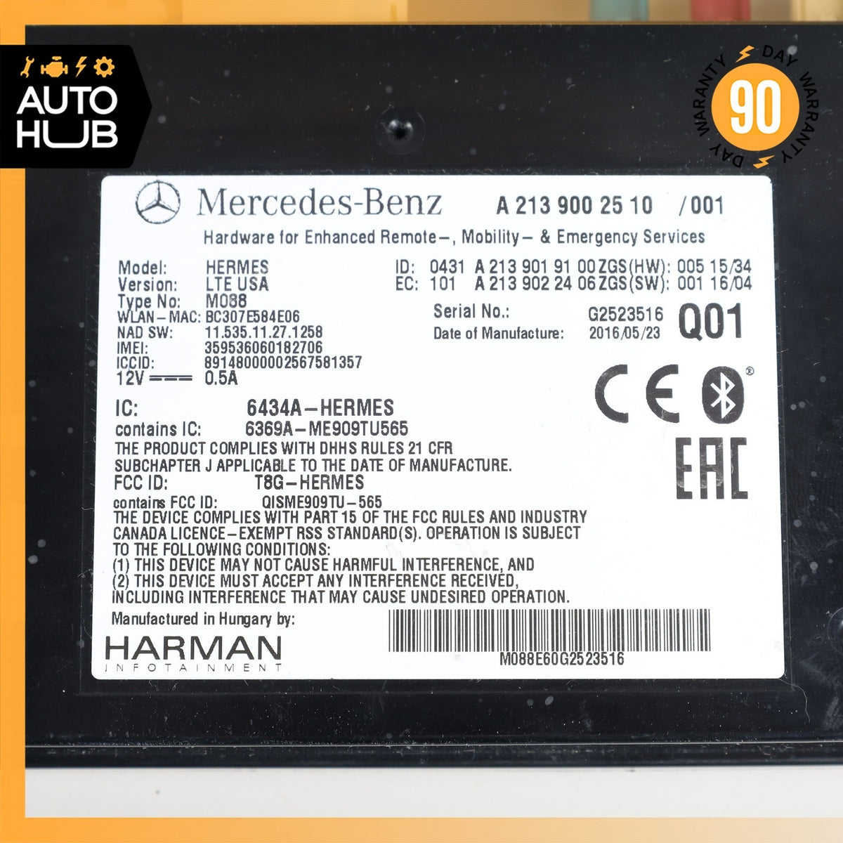 Mercedes W213 E300 Bluetooth Telematic Control Module 2139002510 OEM - photo 7