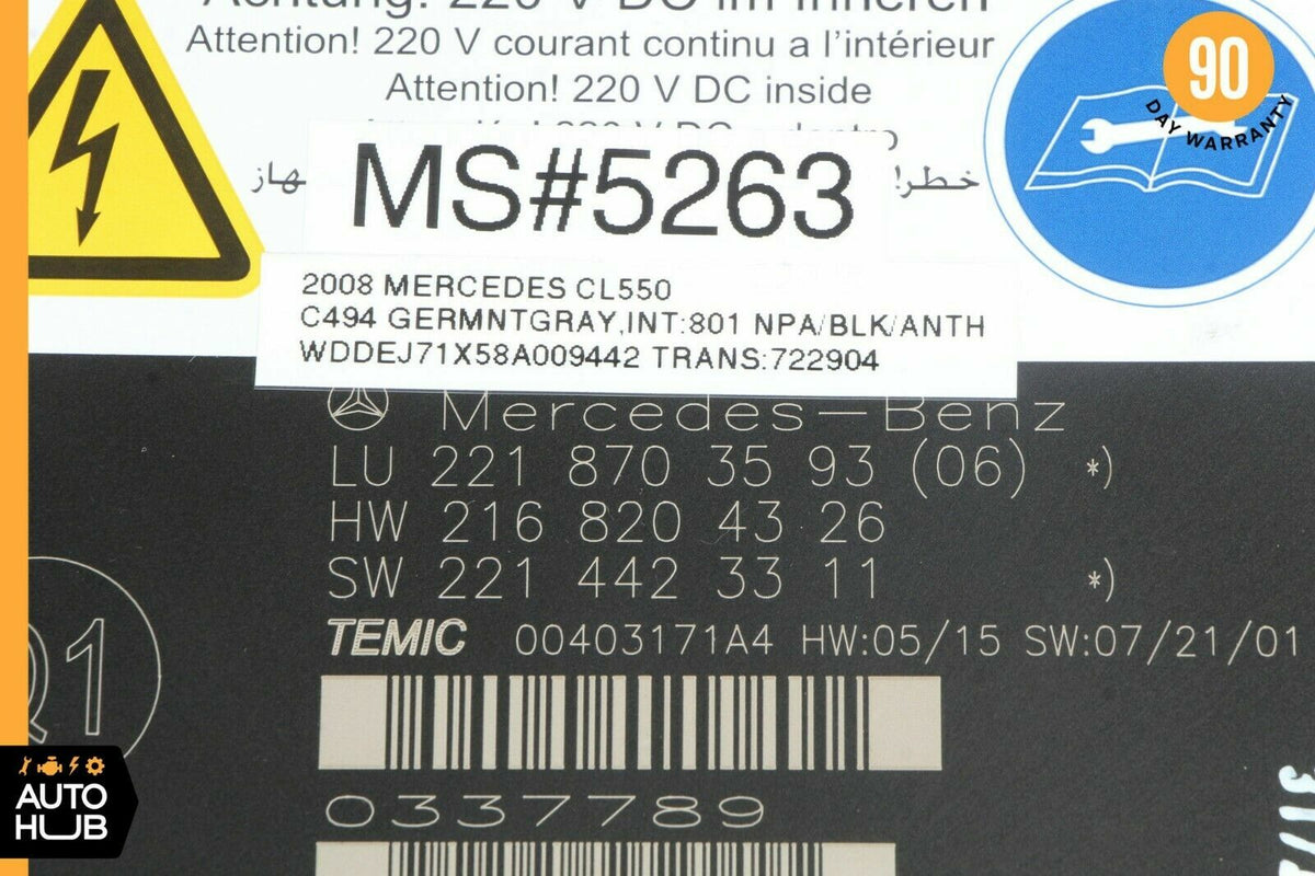 07-10 Mercedes W216 CL550 S63 Front Left or Right Seat Contour Control Module - photo 7