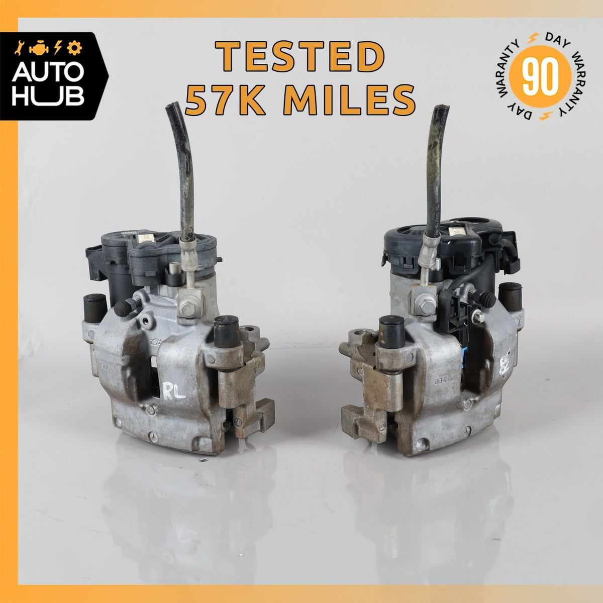 Mercedes W205 C300 C350e Rear Brake Caliper Calipers w/ Actuator Set OEM 57k - photo 1