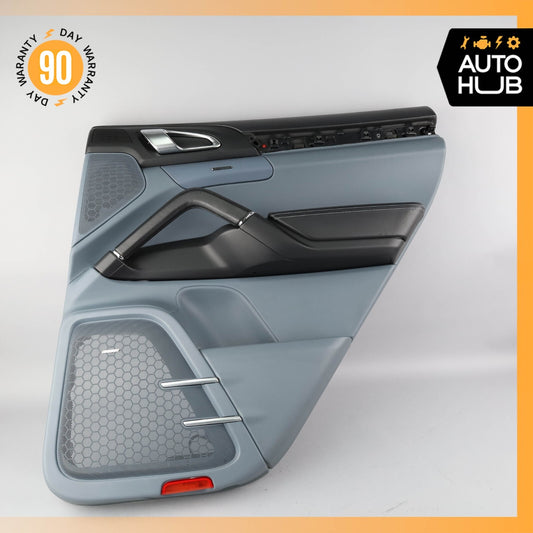 Porsche Cayenne 958 Turbo Rear Right Side Interior Door Panel Leather Blue OEM - photo 1