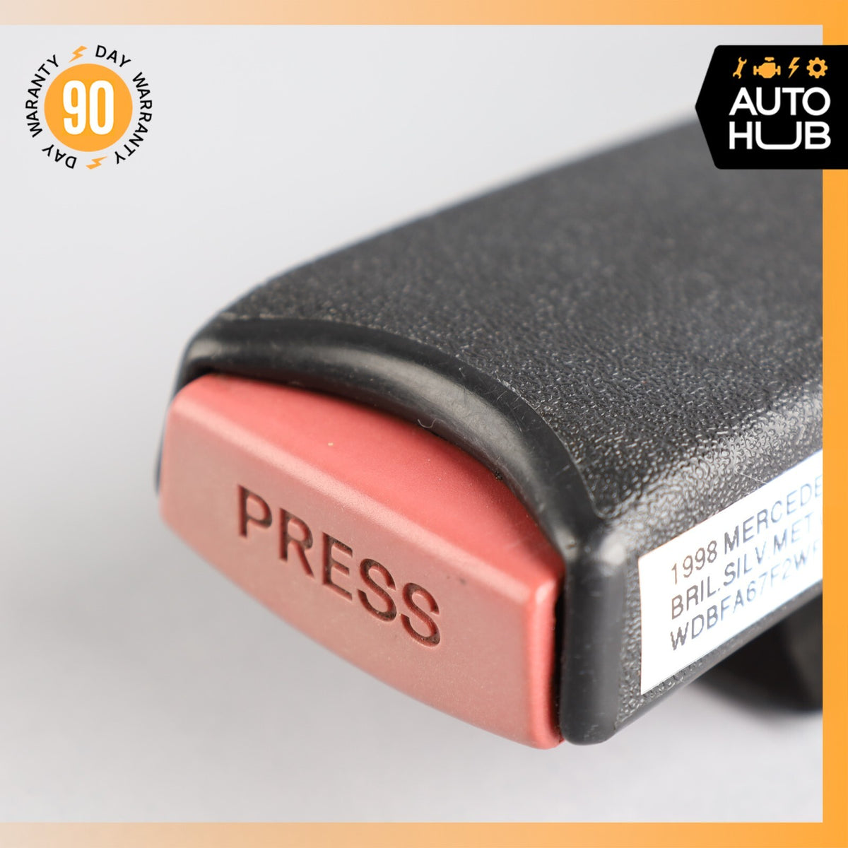 90-02 Mercedes R129 SL500 500SL Right Side Seat Belt Seatbelt Buckle Black OEM - photo 3