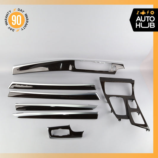 11-16 BMW F10 528i 535i Dashboard Center Console Door Panel Trim Set Wood OEM - photo 1