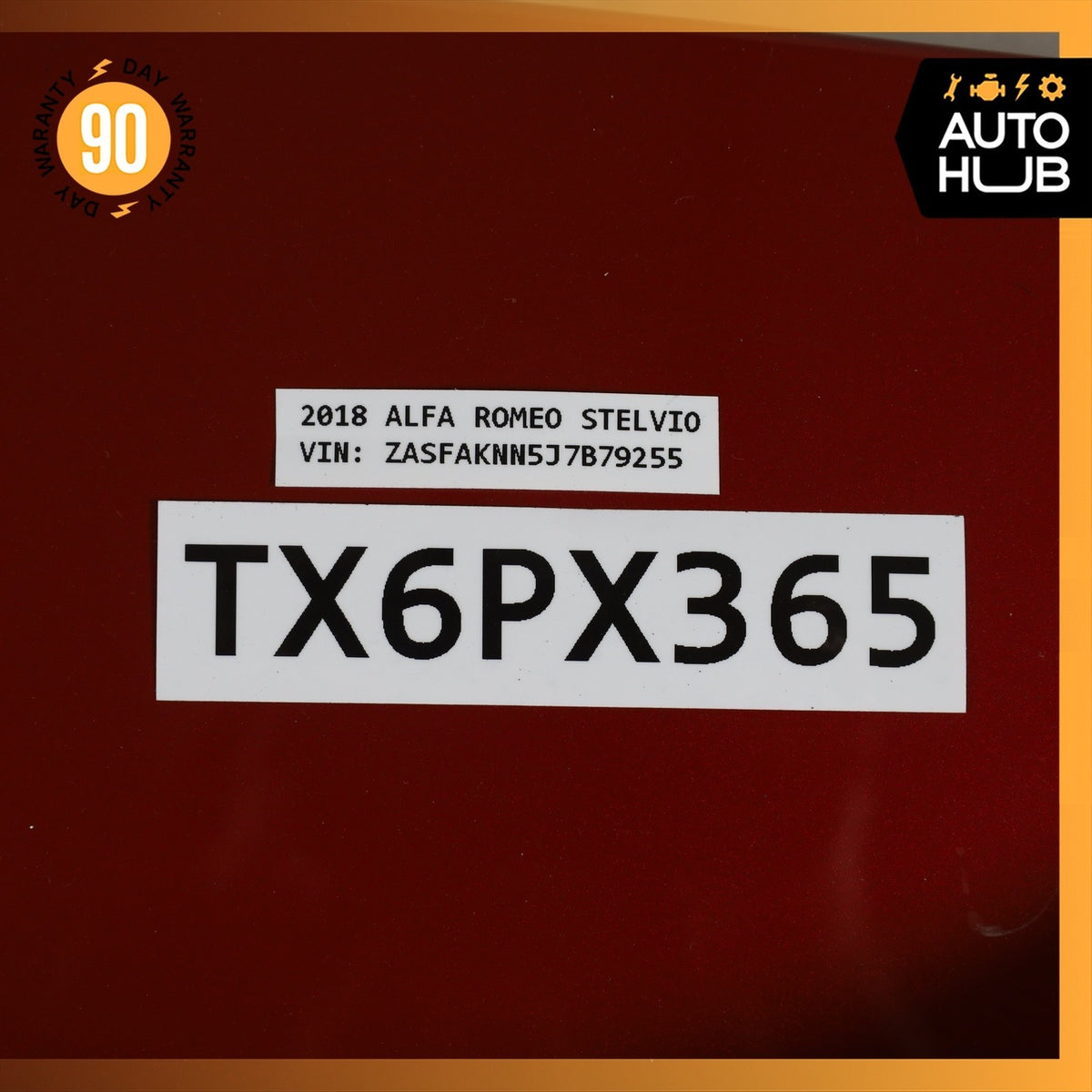 17-26 Alfa Romeo 949 Stelvio Trunk Lid License Plate Holder Red OEM 72k - photo 14