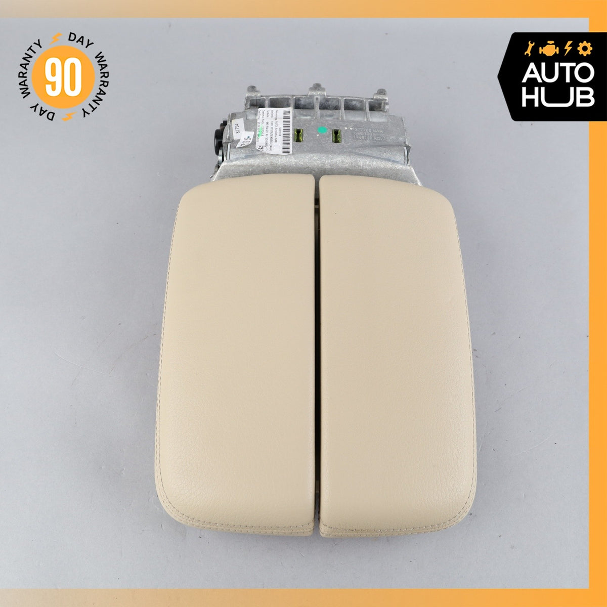 17-19 Audi 4M Q7 Front Center Console Armrest Arm Rest Beige OEM 87k - photo 7