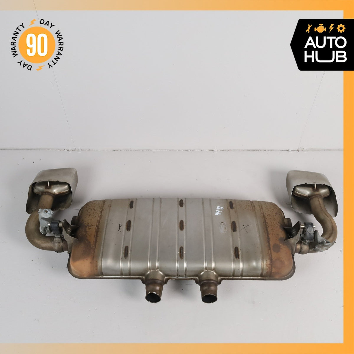 11-14 Porsche Cayenne 958 Hybrid S Dual Exhaust Mufflers Tips Assembly OEM - photo 12