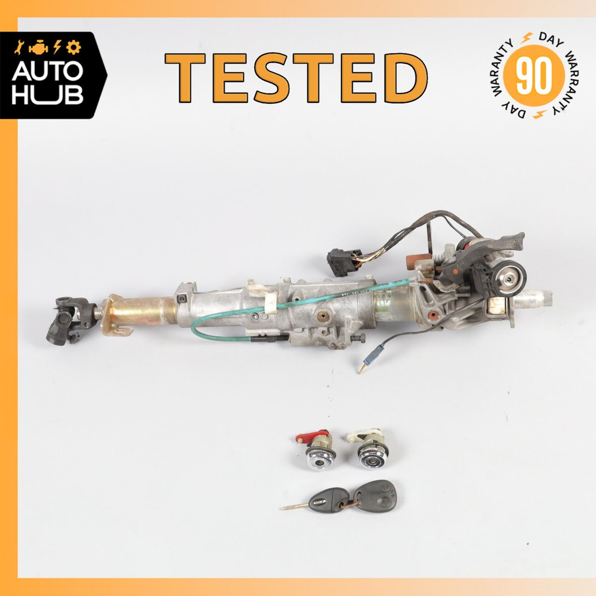 00-04 Aston Martin DB7 Vantage Steering Wheel Column w/ Lock Set OEM 20k - photo 1