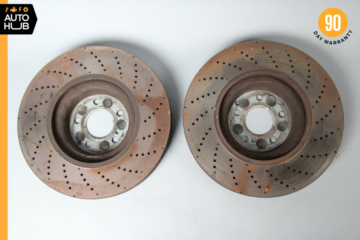 Mercedes W204 C63 AMG E550 Front Left & Right Drilled Disc Brake Rotors OEM 72k - photo 7
