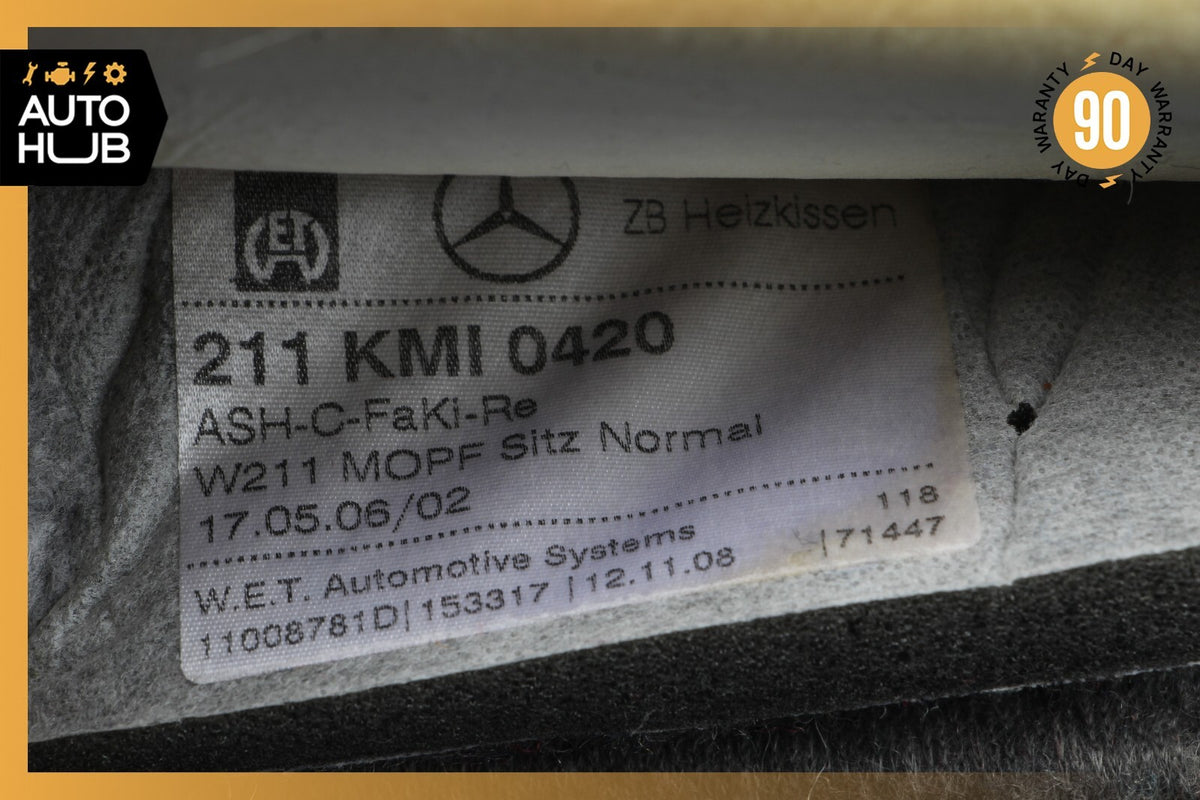 07-09 Mercedes W211 E350 E550 Front Right Bottom Lower Seat Cushion Gray OEM - photo 11