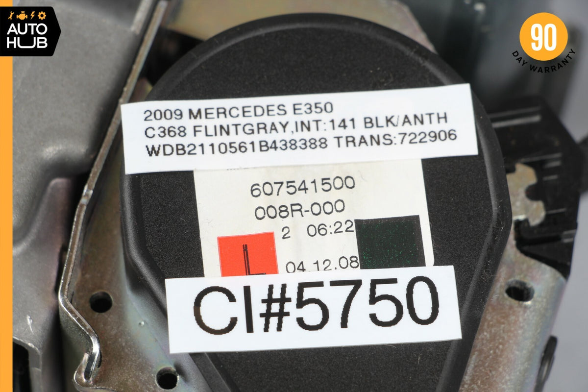 07-09 Mercedes W211 E350 E550 CLS550 Front Left Driver Side Seat Belt Black OEM - photo 9