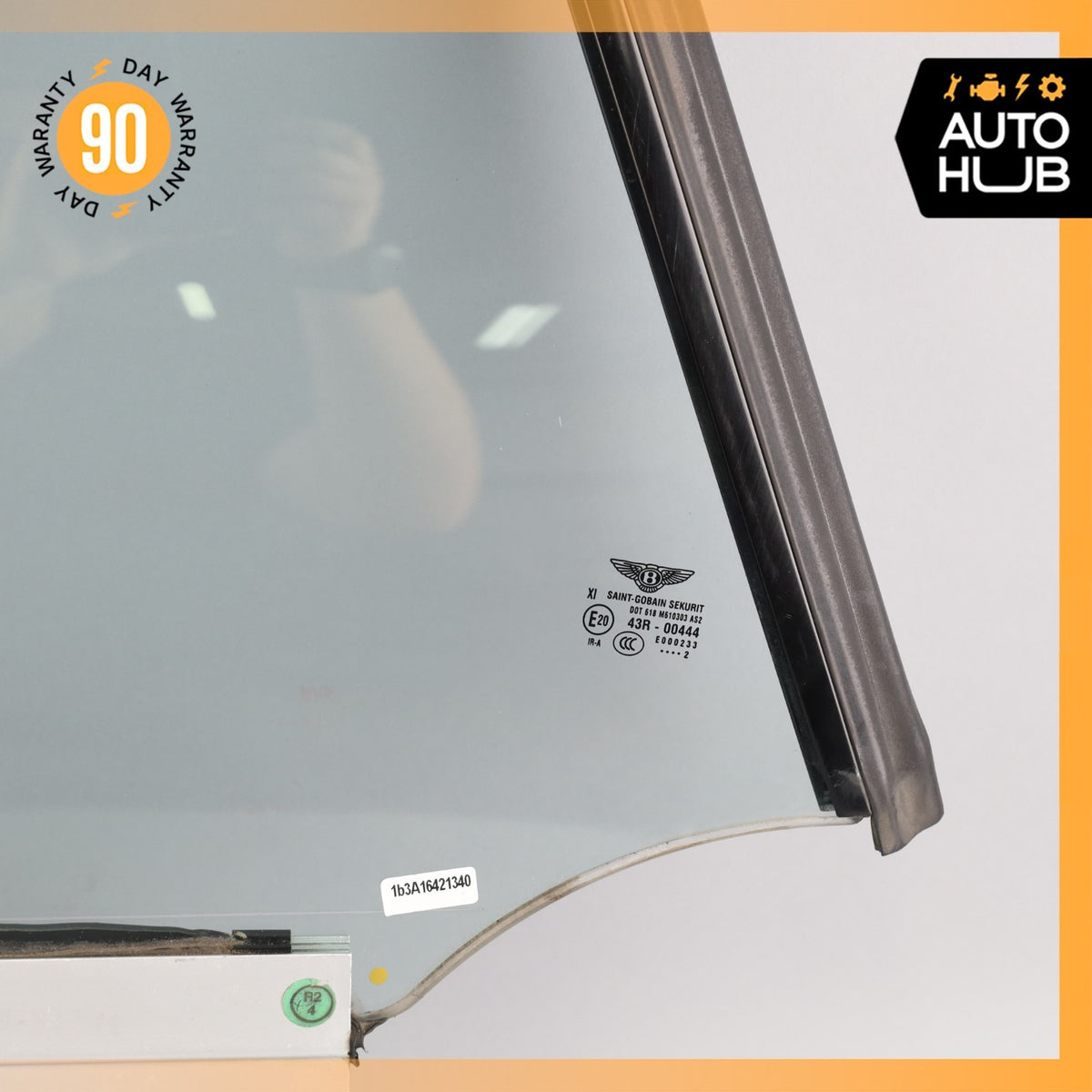 12-17 Bentley Continental GT Coupe Rear Right Side Quarter Window Glass OEM 73k - photo 4