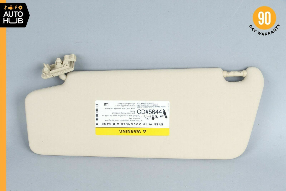 08-14 Mercedes W204 C250 C300 C350 Right Side Sunvisor Sun Visor Beige OEM - photo 3