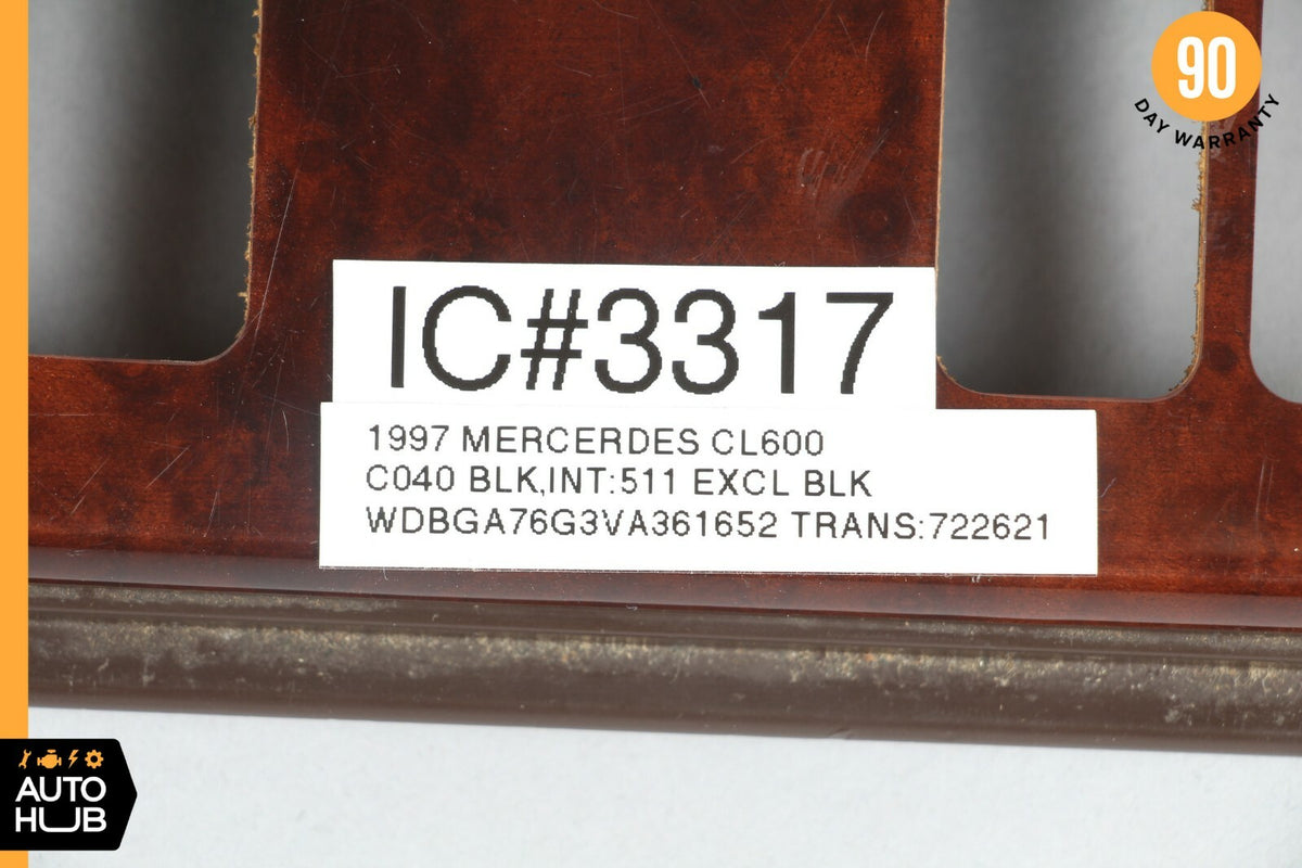 93-99 Mercedes W140 CL600 S500 S600 Coupe Rear Window Switch Trim Bezel Wood OEM - photo 12