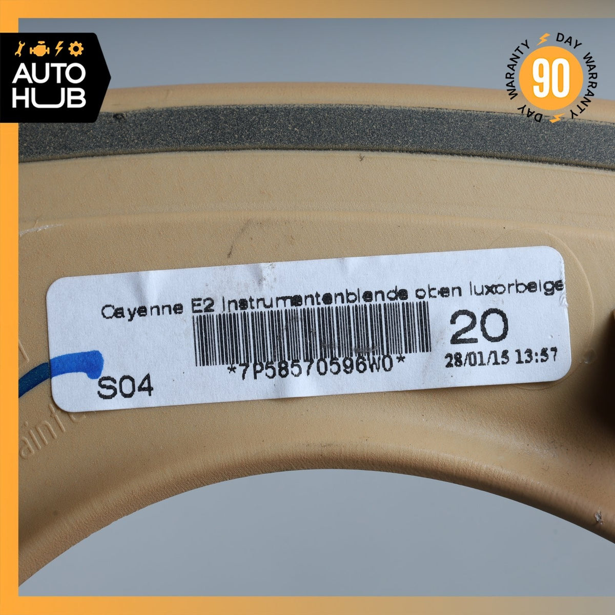 11-18 Porsche Cayenne 958 Dashboard Instrument Cluster Upper Bezel Beige OEM - photo 11