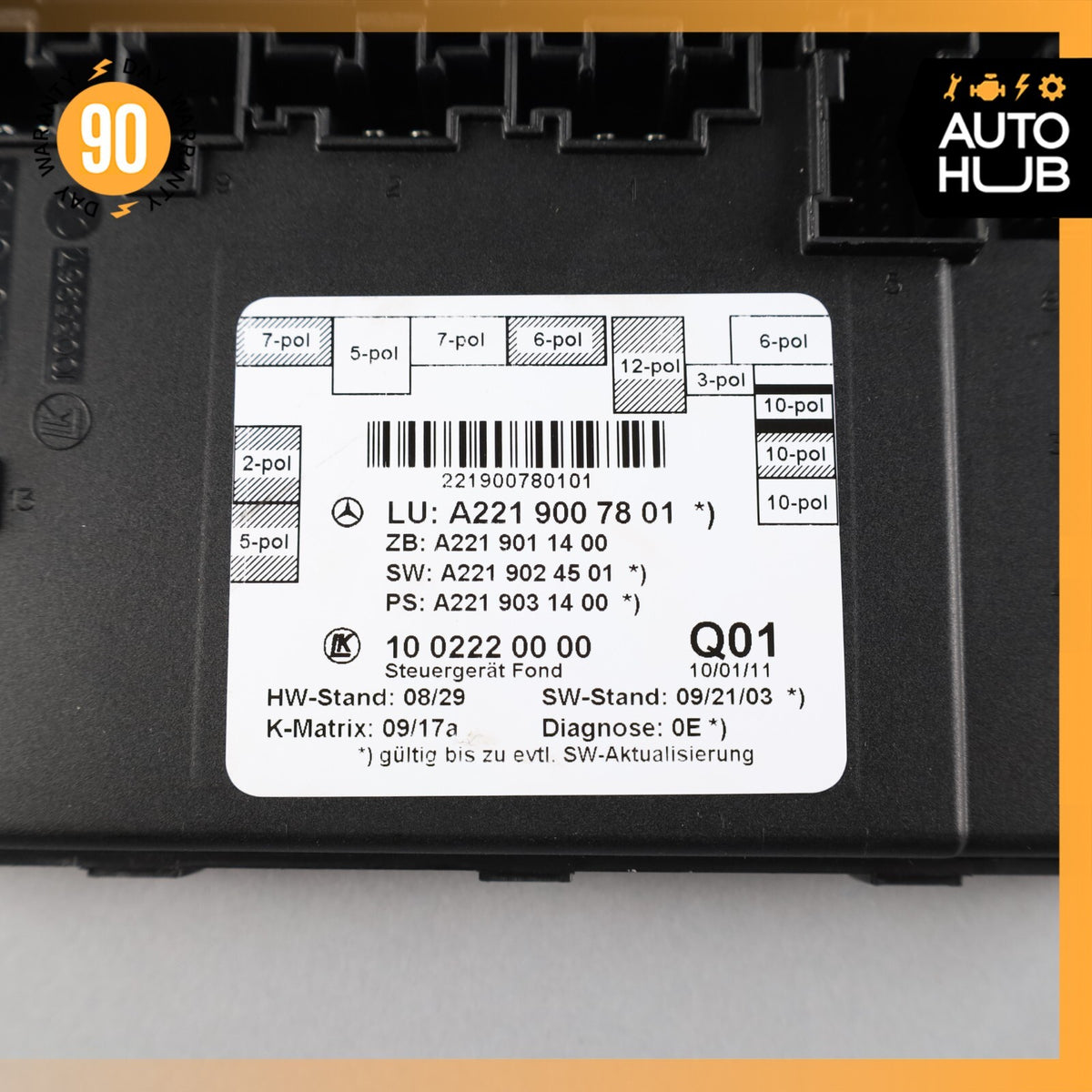 07-13 Mercedes W221 S63 S400 Rear Right or Left Side Door Control Module OEM - photo 7