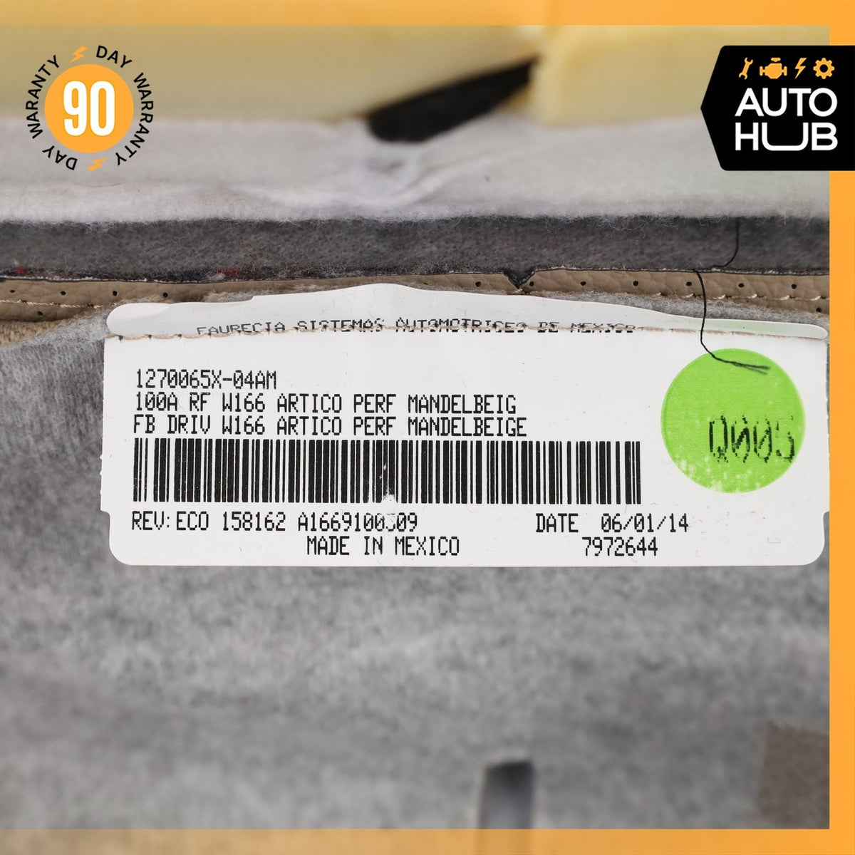 12-15 Mercedes W166 ML350 ML550 Seat Cushion Top Upper Front Left Side OEM 84k - photo 20