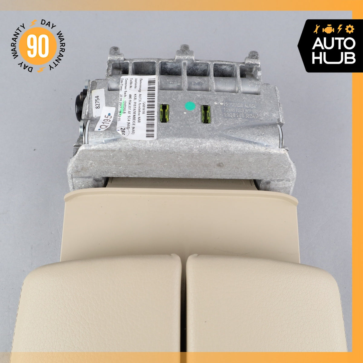 17-19 Audi 4M Q7 Front Center Console Armrest Arm Rest Beige OEM 87k - photo 11