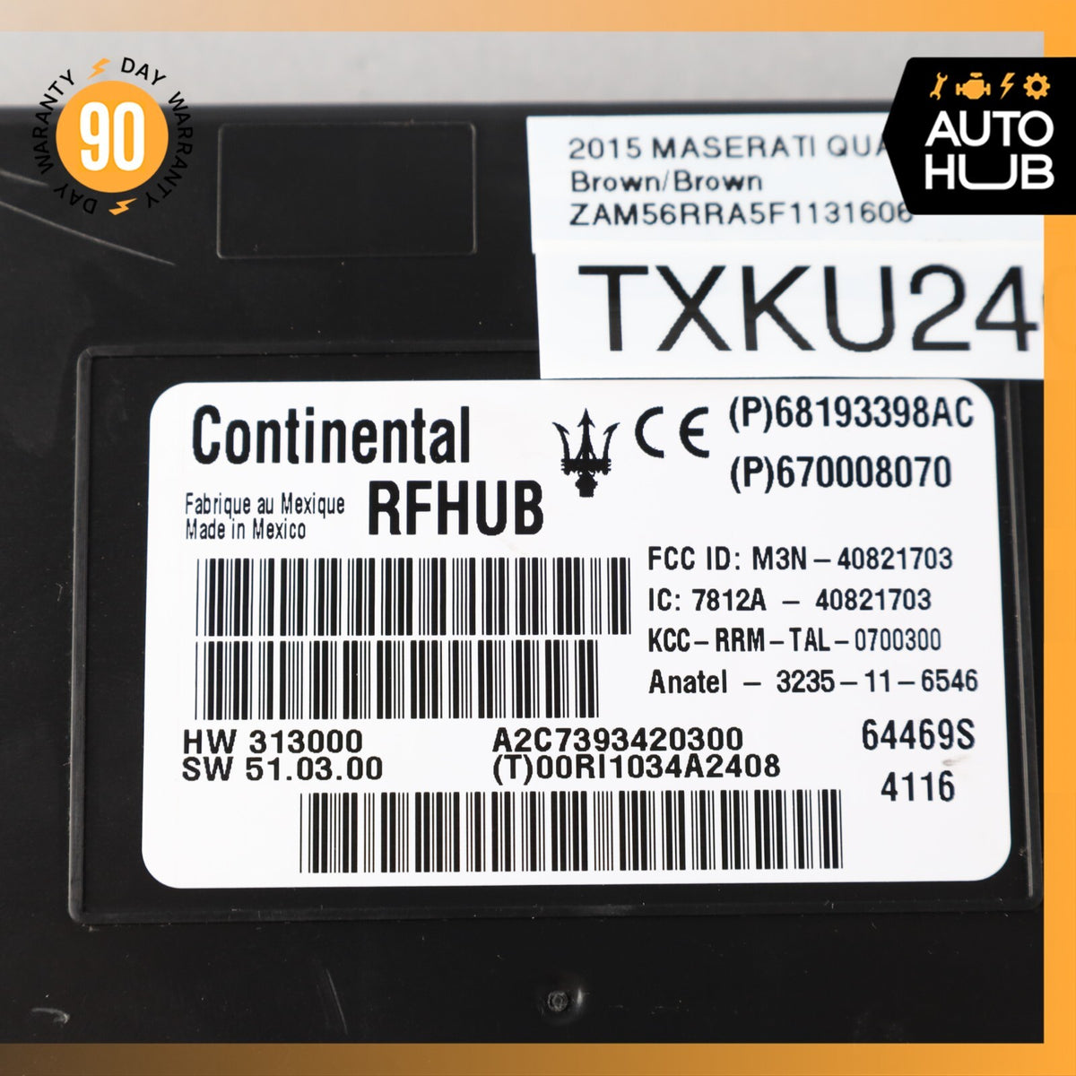 14-17 Maserati Quattroporte M156 S Keyless Entry RF Hub Control Module ECU OEM - photo 8