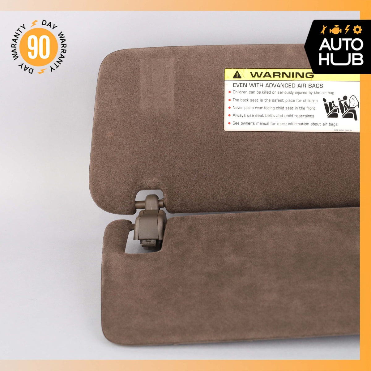 15-18 Porsche Cayenne 958 Sun Visor Sunvisor Right Side Suede Brown OEM - photo 6