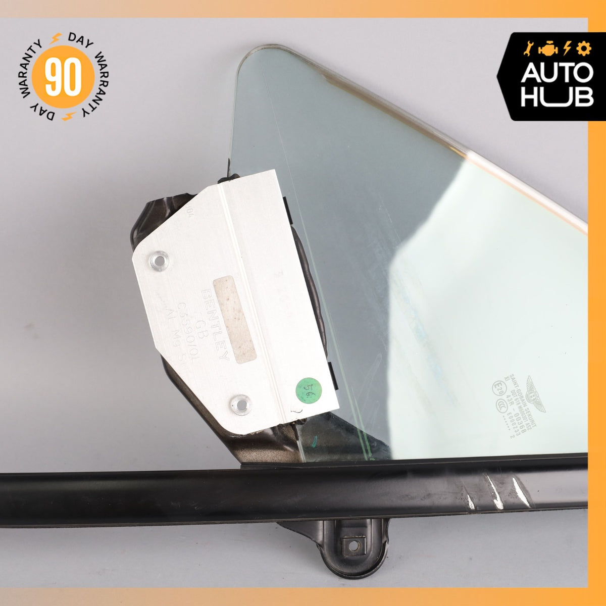 03-17 Bentley Continental GT Front Left Side Door Vent Window Glass OEM - photo 3