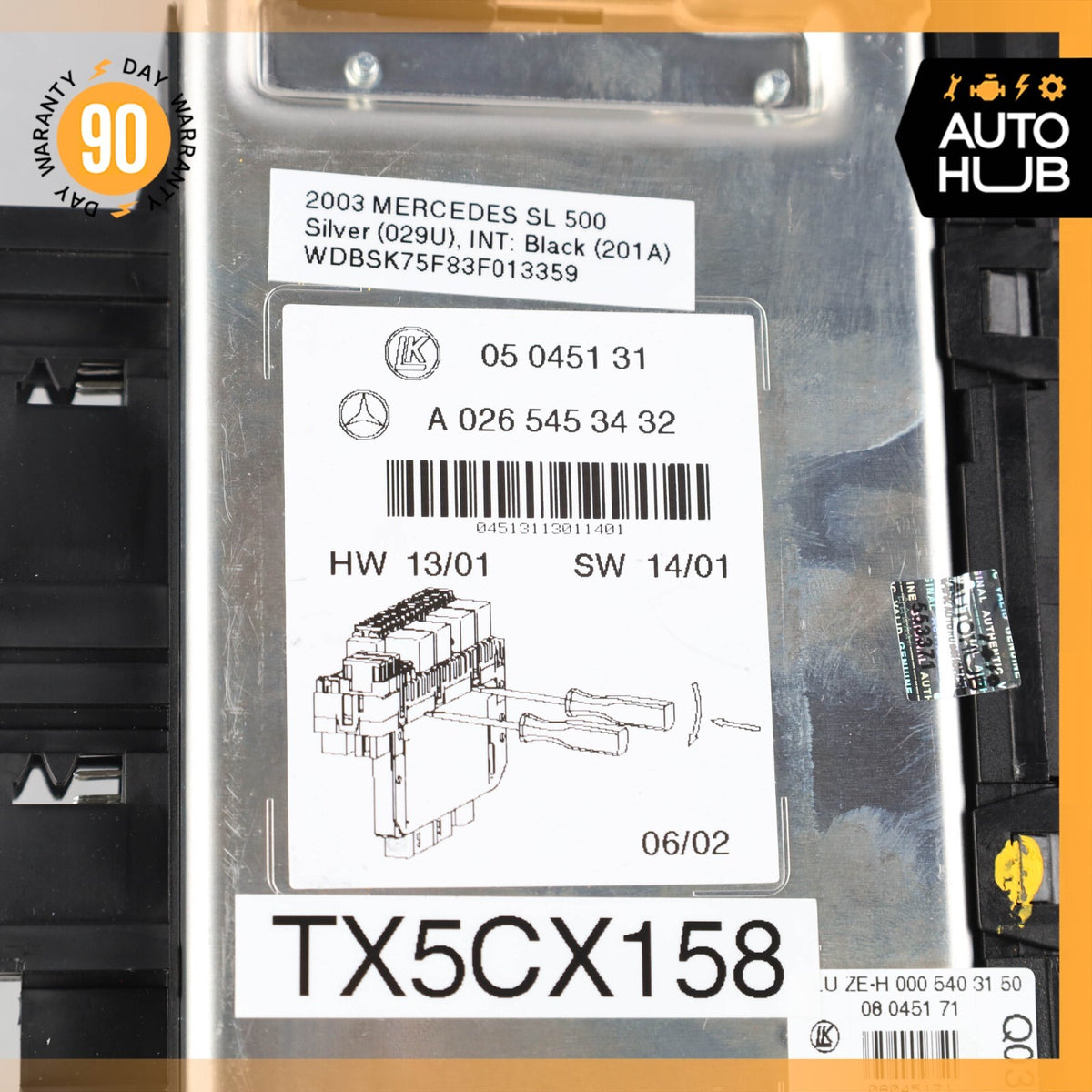 03-12 Mercedes R230 SL500 SL55 AMG SL550 Rear SAM Fuse Box Relay Module OEM 68k - photo 9