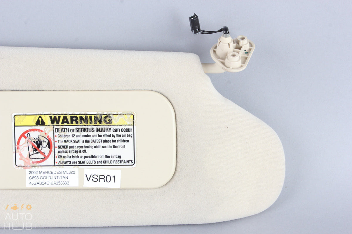 02-05 Mercedes W163 ML320 ML350 ML500 Sunvisor Shade Cover Right Passenger OEM - photo 3