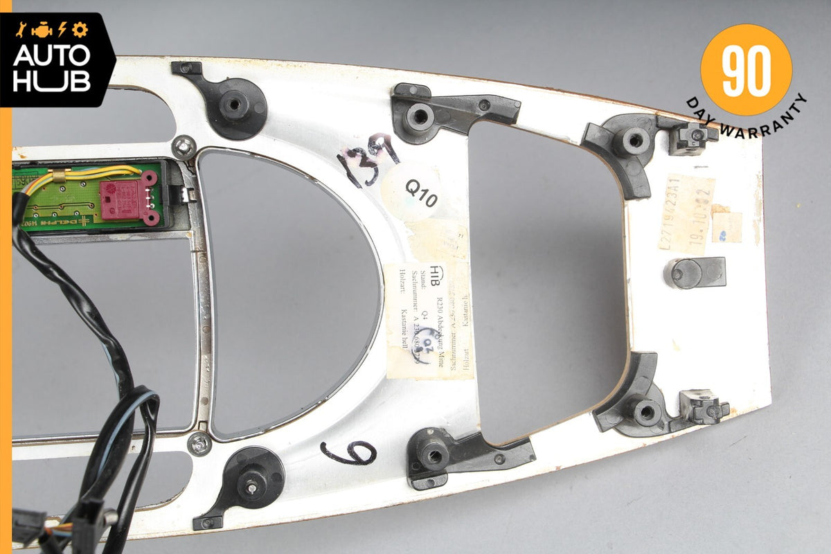 03-04 Mercedes R230 SL500 SL600 Center Console Trim Bezel Wood 2306803739 OEM - photo 6