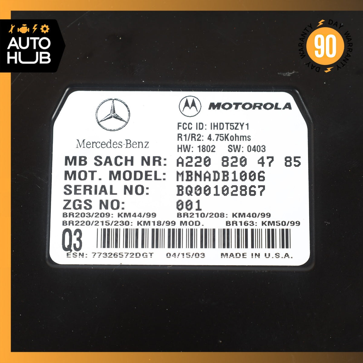 00-06 Mercedes W220 S55 SL500 Voice Command Control Module 2208204785 OEM - photo 9