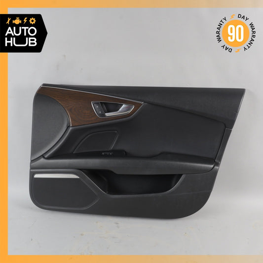 12-18 Audi 4G8 A7 S7 Front Right Passenger Door Panel Cover Trim Black Wood OEM - photo 1
