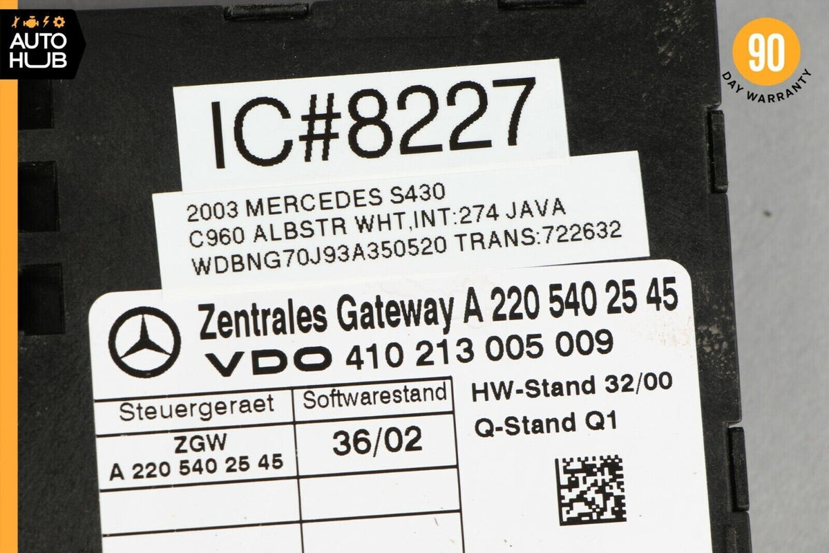 03-11 Mercedes W220 S430 E320 Central Gateway Control Module 2205402545 OEM - photo 8