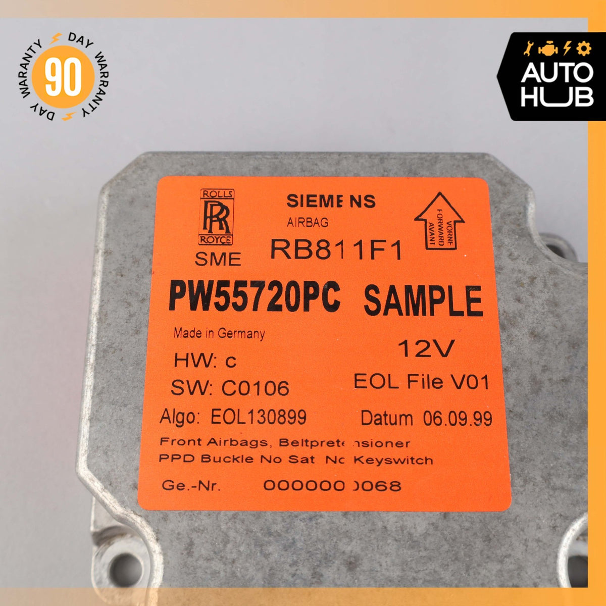 00-02 Rolls Royce Seraph Arnage Airbag Air Bag Sensor SRS Control Module OEM - photo 8