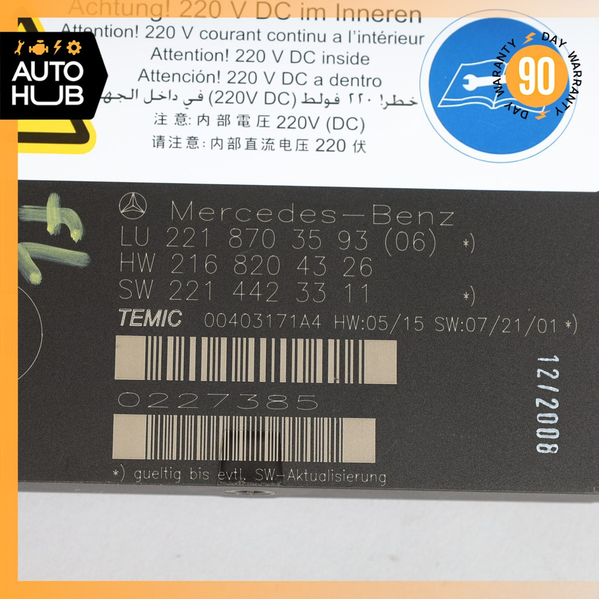 07-10 Mercedes W216 CL550 Front Left or Right Seat Contour Control Module OEM - photo 11