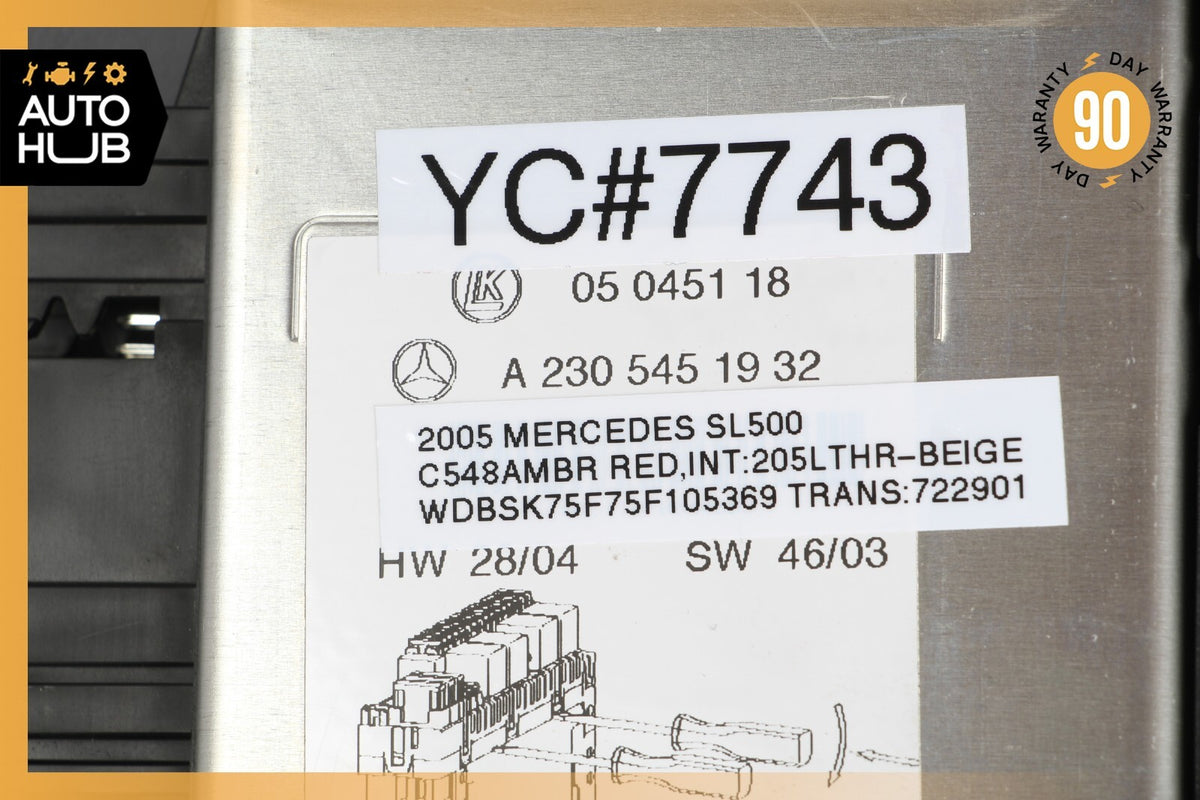 03-12 Mercedes R230 SL500 SL55 AMG Front Left SAM Fuse Box Control Module OEM - photo 12