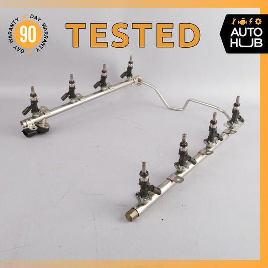 07-15 Mercedes W221 S63 E63 C63 AMG Engine Fuel Injector Rail w/ Injectors OEM - photo 1