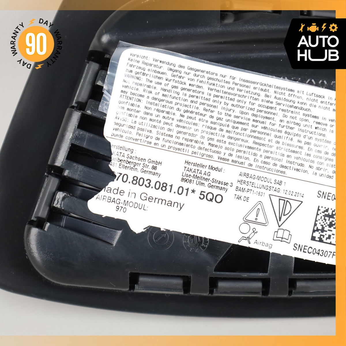 10-16 Porsche Panamera 970 Front Left Driver Side Seat Airbag Air Bag Black OEM - photo 9