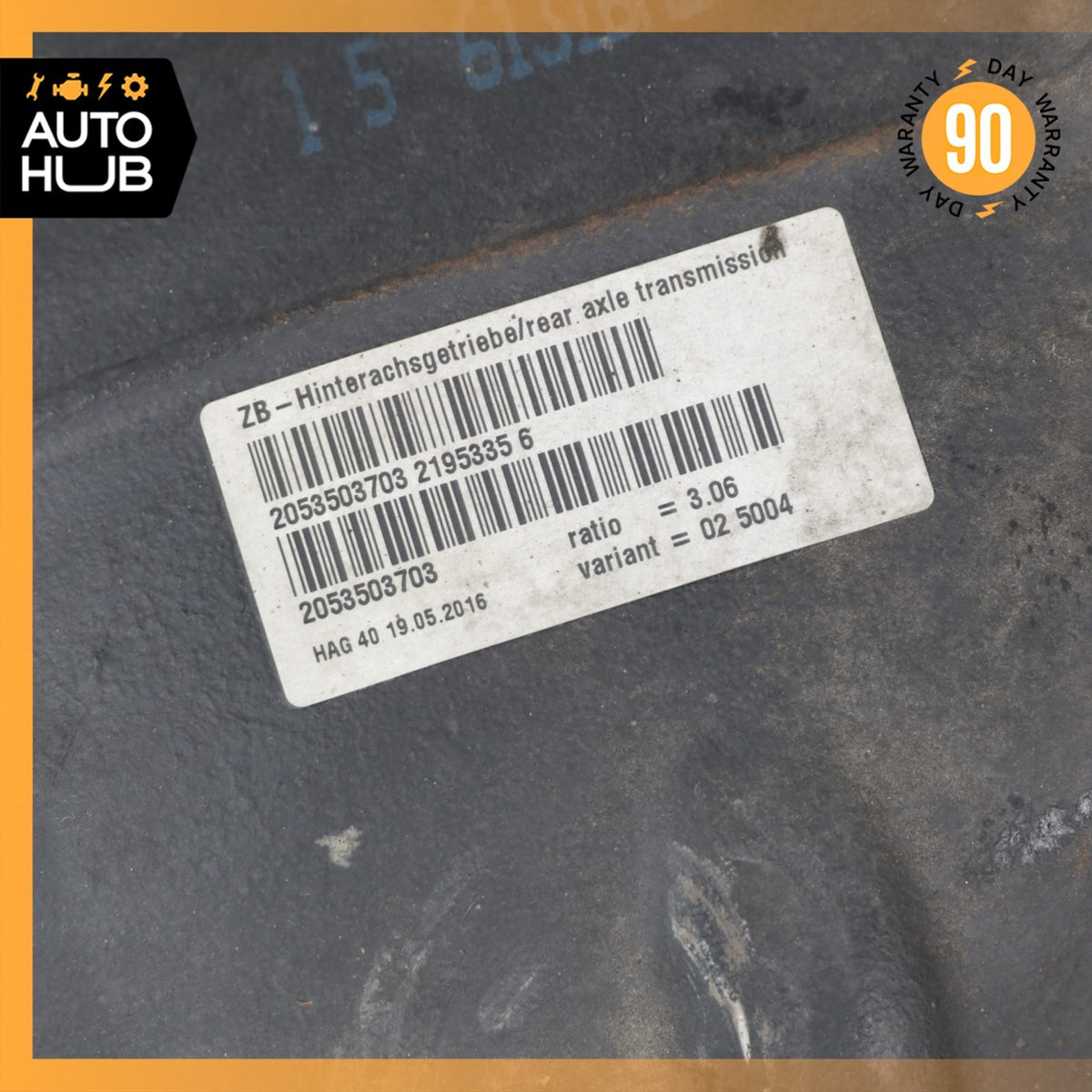 16-18 Mercedes W205 C350e Rear Differential Diff Axle Carrier 3.06 OEM 82k - photo 12