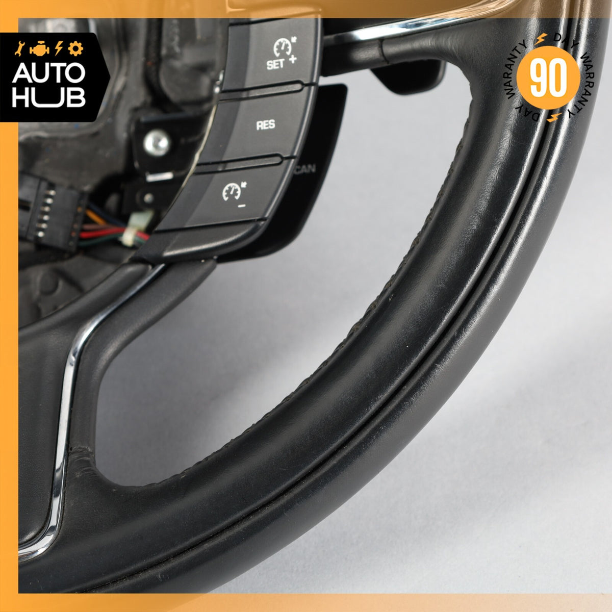 10-19 Jaguar X351 XJ XJL XJR Steering Wheel w/ Paddle Shifters Black OEM - photo 8