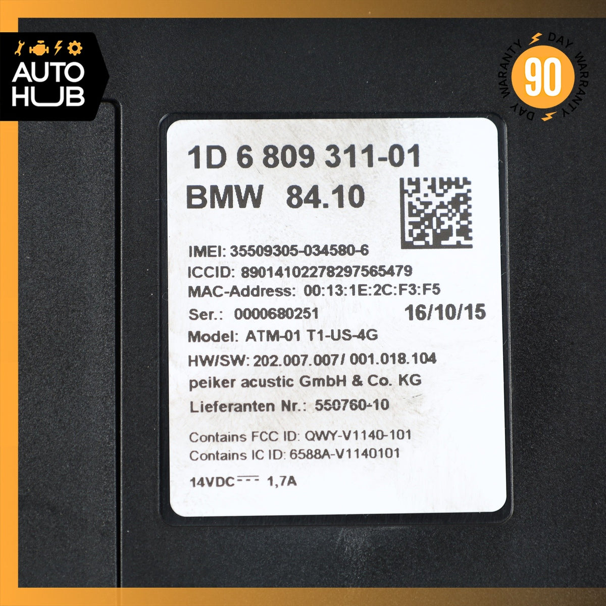 14-20 BMW F32 428i 435i 440i Telematic Communication Control Module OEM - photo 9
