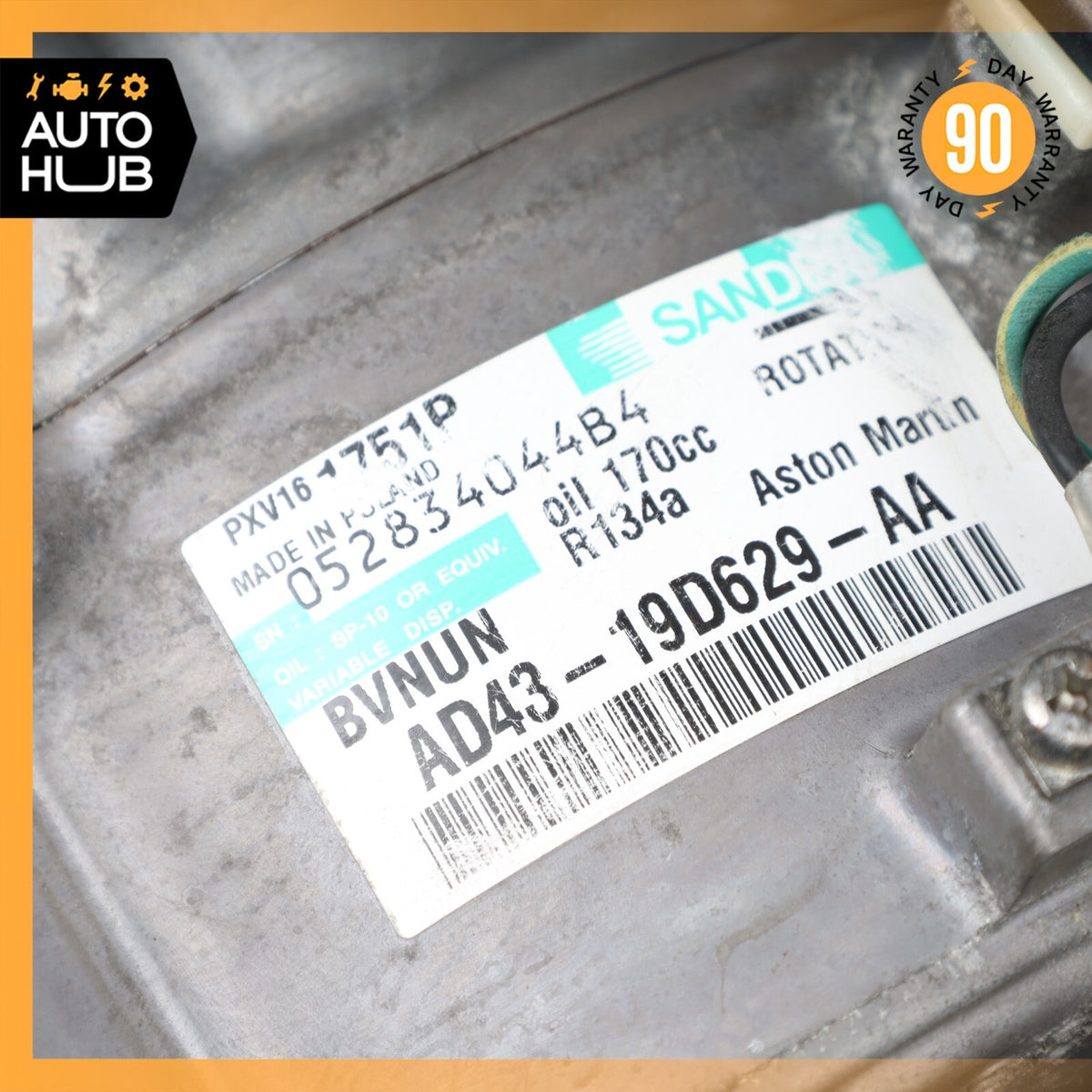 10-17 Aston Martin Rapide DB9 6.0L AC A/C Air Conditioning Compressor OEM - photo 12