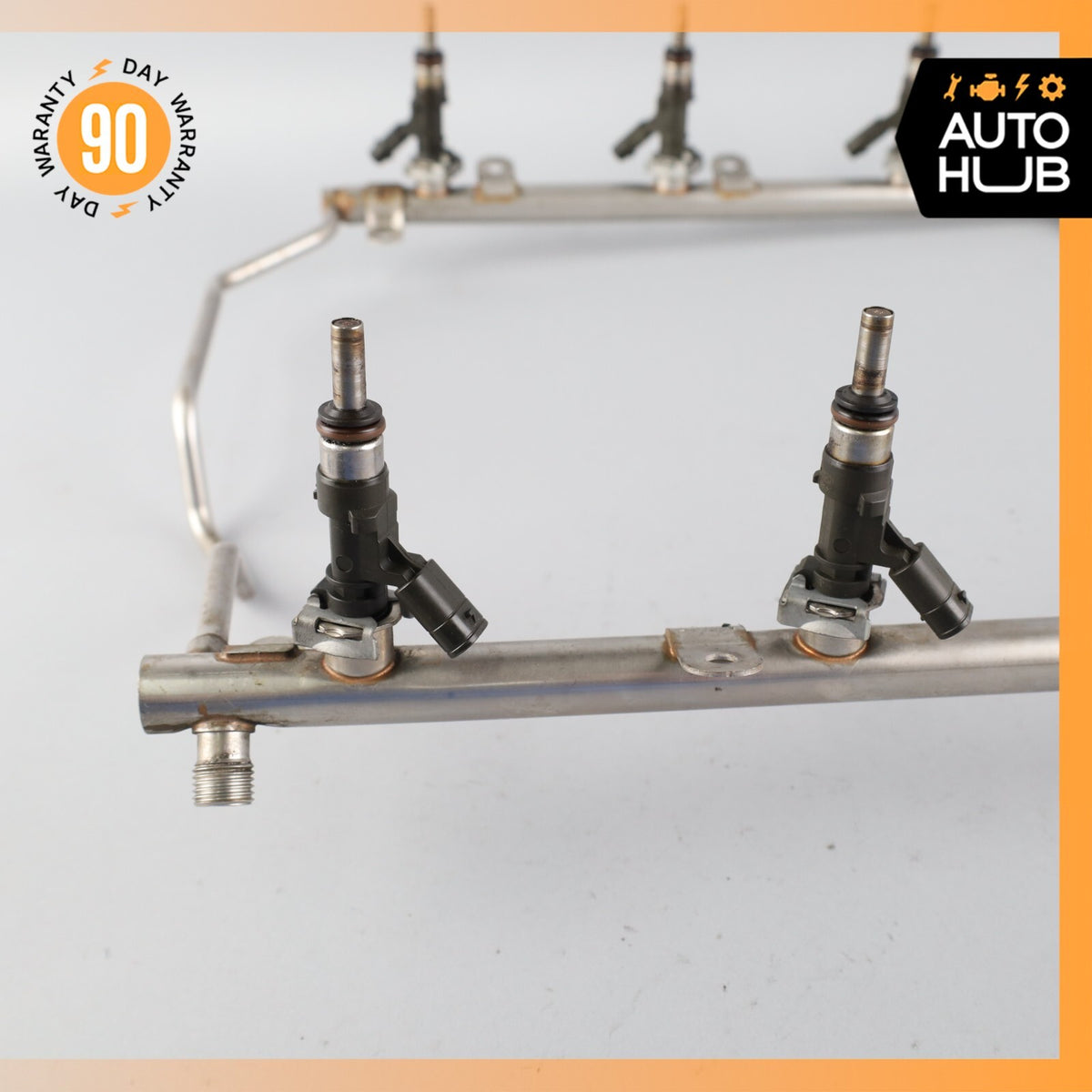 07-15 Mercedes W221 S63 E63 C63 AMG Engine Fuel Injector Rail w/ Injectors OEM - photo 3
