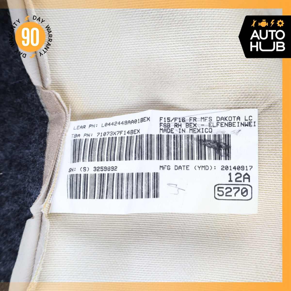 14-19 BMW F15 X5 X6 Front Right Side Top Upper Seat Cushion OEM - photo 15