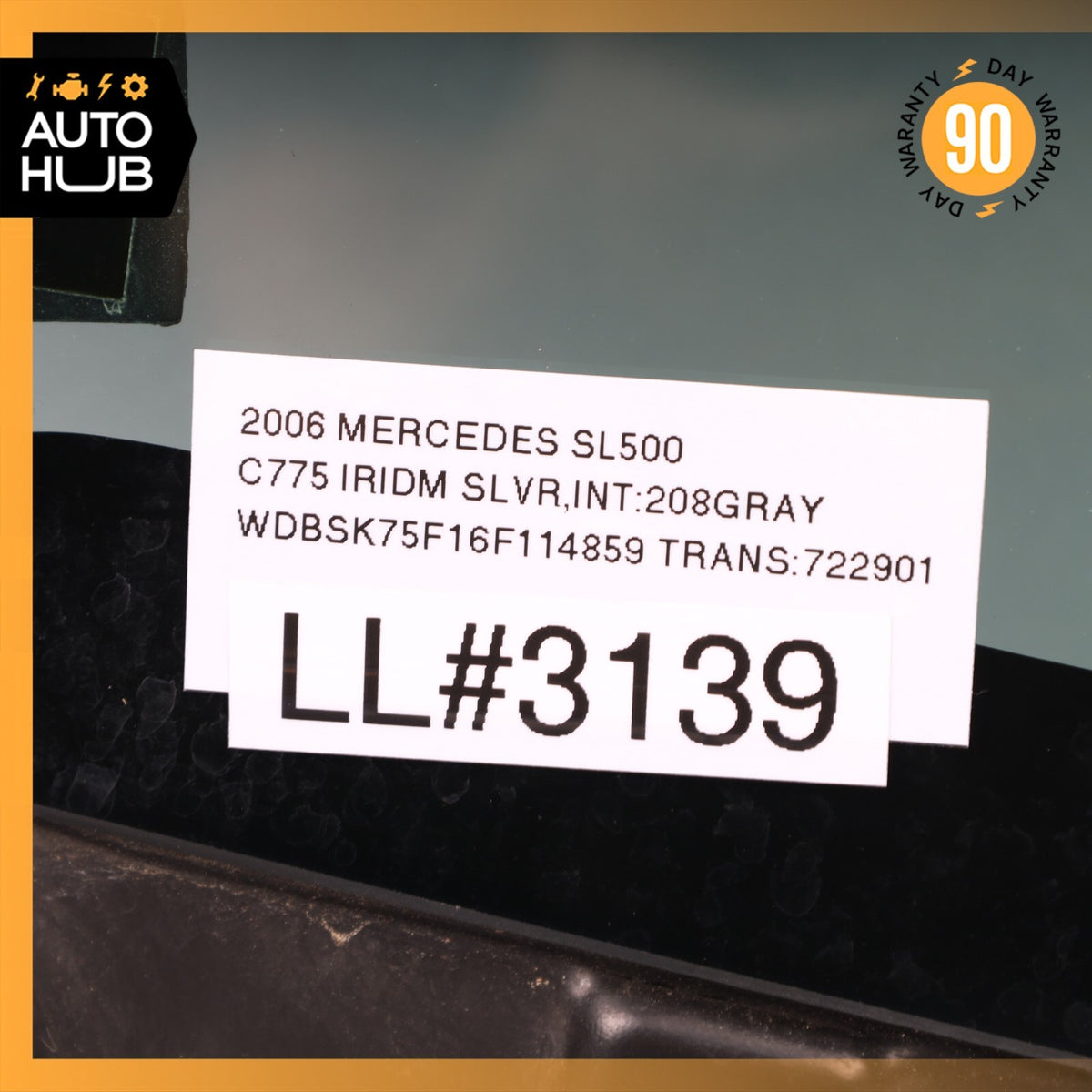 03-12 Mercedes R230 SL500 SL55 AMG Rear Left Side Quarter Window Glass OEM - photo 12