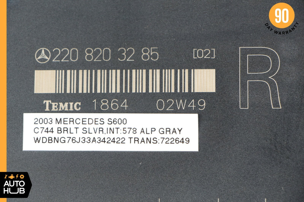03-06 Mercedes W220 S430 S600 S55 Seat Control Module Front Right 2208203285 ОЕМ - photo 10
