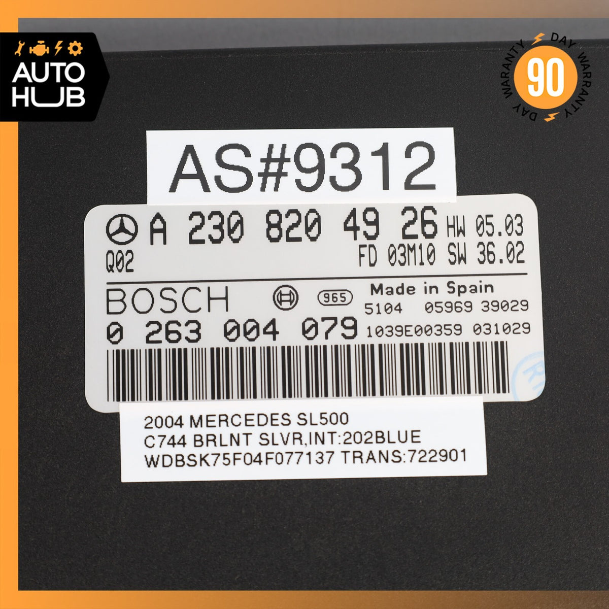 03-06 Mercedes R230 SL500 SL55 SL65 AMG Park Parking Assist Control Module OEM - photo 8