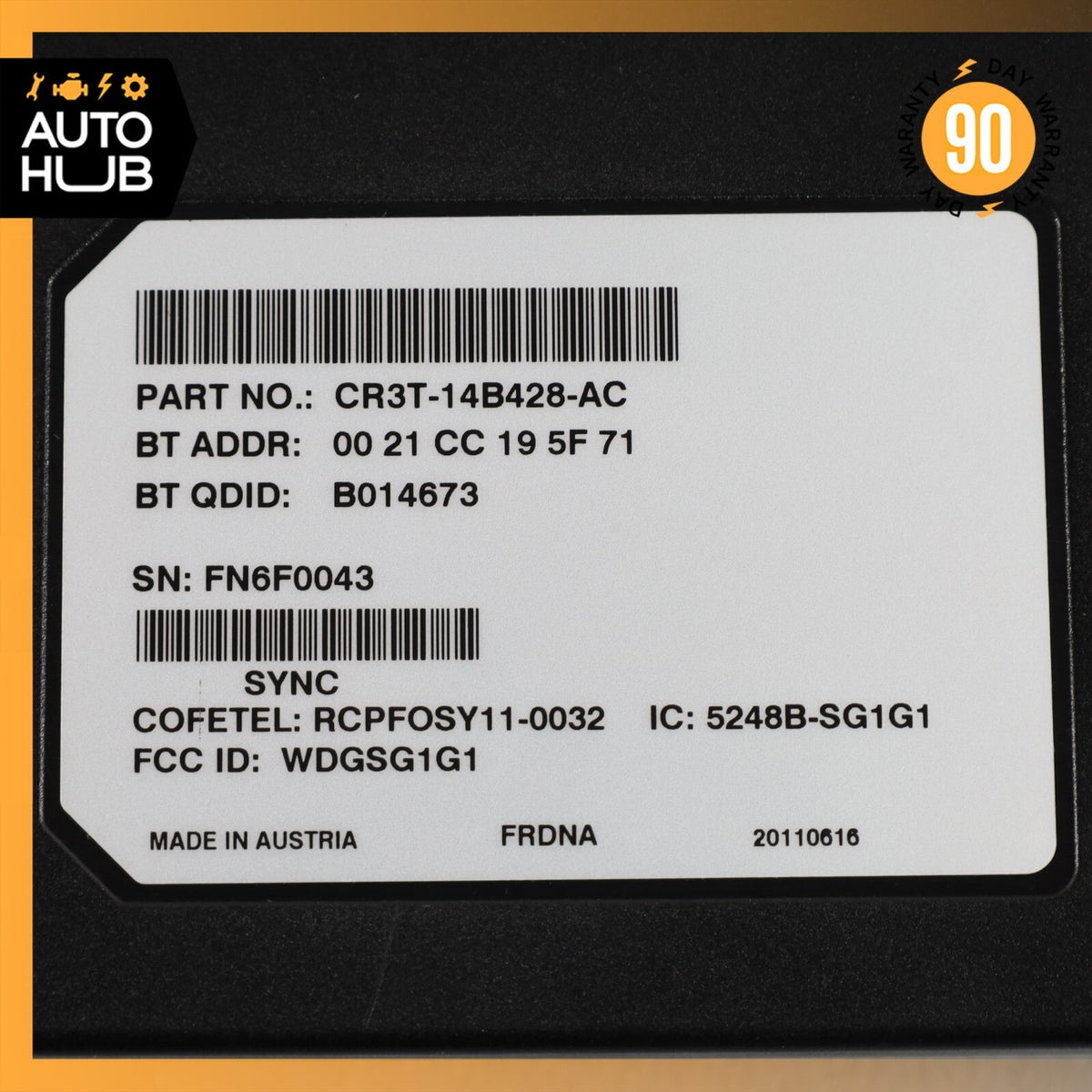 2012 Ford Mustang Shelby GT500 Voice Communication Control Module OEM 12k - photo 10