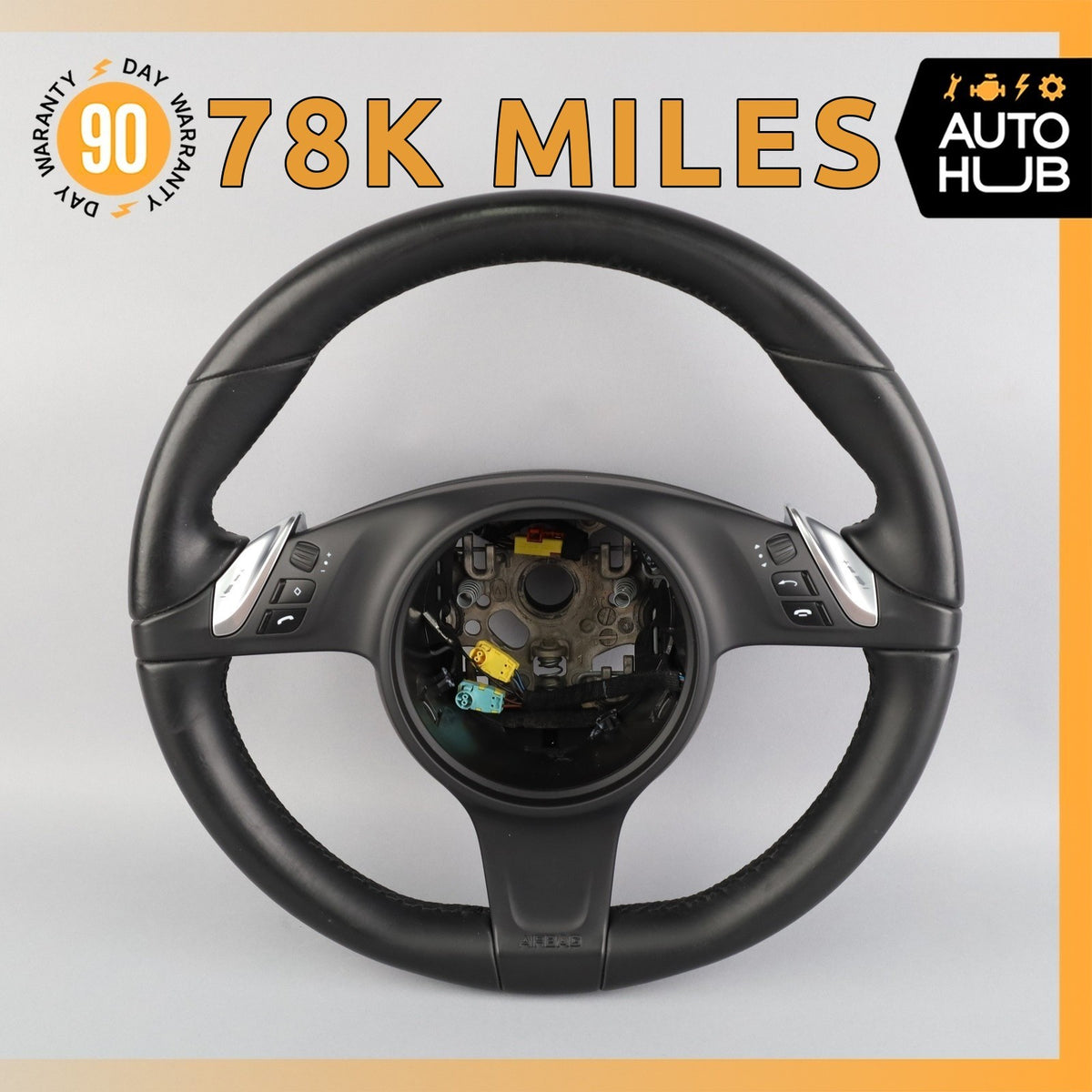 11-16 Porsche Cayenne 958 Steering Wheel w/ Paddle Shifters Black OEM 78k - photo 1