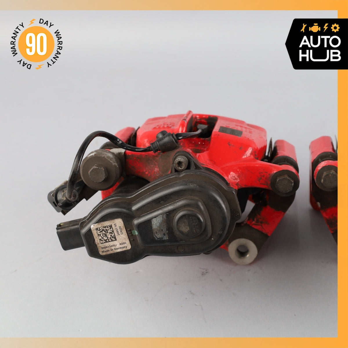 15-25 Porsche Macan 95B Rear Brake Calipers Left & Right Set w/ Actuator Red OEM - photo 10