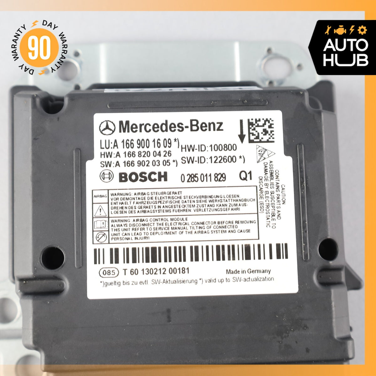2013 Mercedes W166 ML63 AMG Safety Bag Sensor SRS Control Module 1669001609 OEM - photo 7