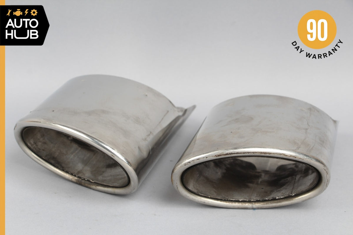 08-16 Mercedes W204 C300 E350 Rear Bumper Exhaust Muffler Tips Set of 2 OEM - photo 10