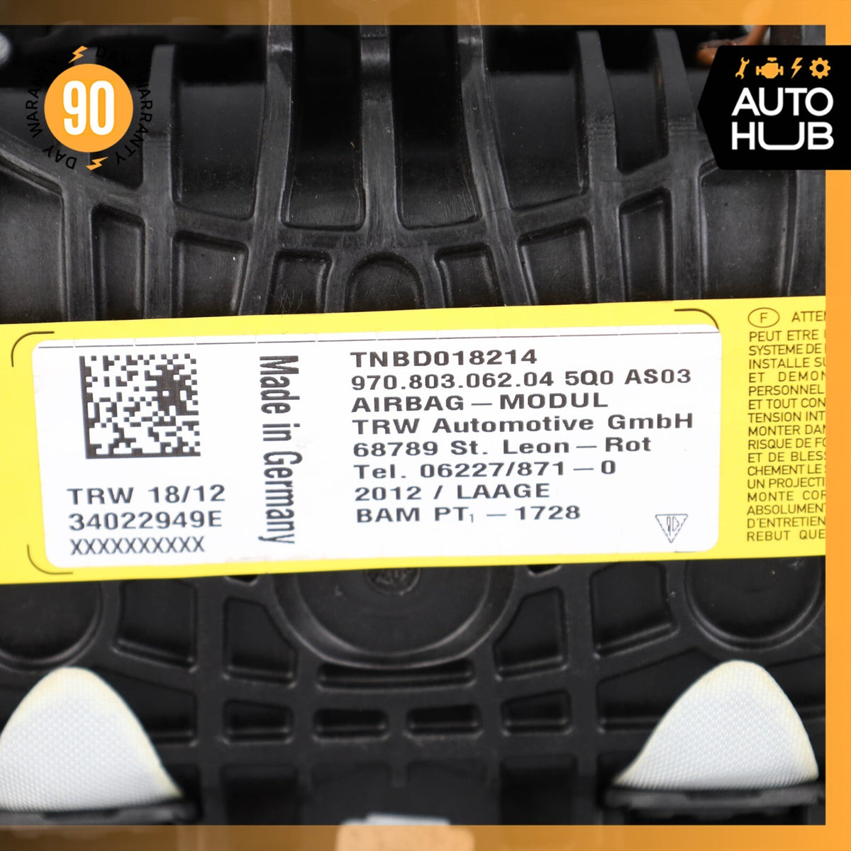 Porsche Panamera 970 Right Passenger Side Dashboard Knee Airbag Black OEM - photo 9